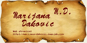 Marijana Daković vizit kartica